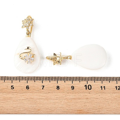 Brass Micro Pave Cubic Zirconia Dangle Earrings EJEW-JE07442-1