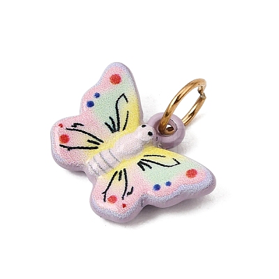 Printed 304 Stainless Steel Charms SA-CBA59B8-02H-G-1