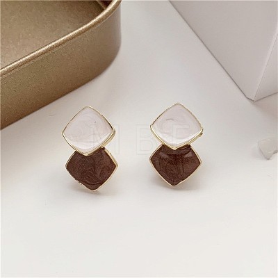 Alloy Enamel Stud Earrings FS-WG02654-02-1