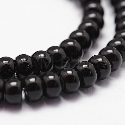 Natural Black Onyx Beads Strands G-P161-19-6x4mm-1