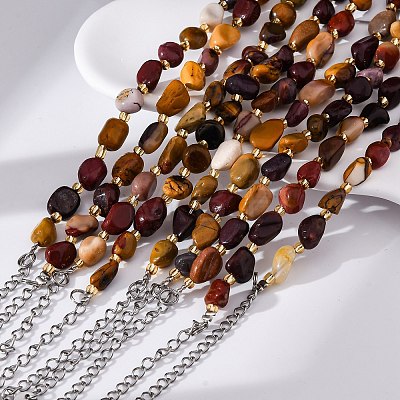 Natural Mookaite Beaded Bracelets for Women G-P563-07P-06-1