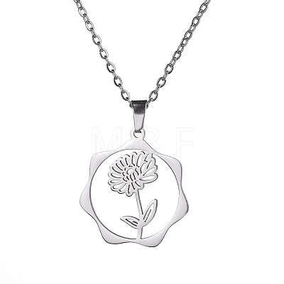 Non-Tarnish Stainless Steel Pendant Necklaces PW-WG57218-02-1