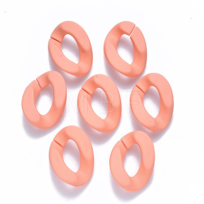 Opaque Spray Painted Acrylic Linking Rings OACR-S036-001B-I02-1