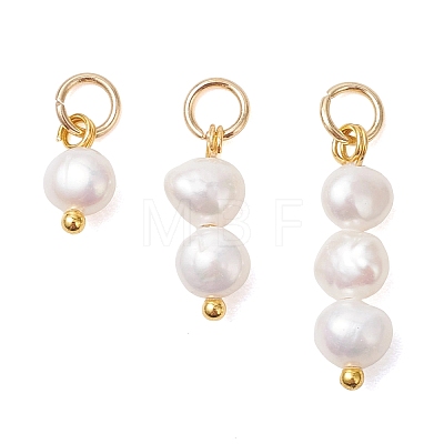 3Pcs Natural Cultured Freshwater Pearl Potato Pendants PALLOY-JF05105-01-1