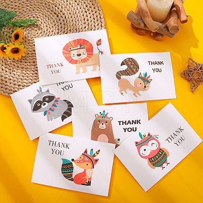 6Pcs 6 Styles Rectangle Thank You Greeting Cards HULI-PW0002-141G-1