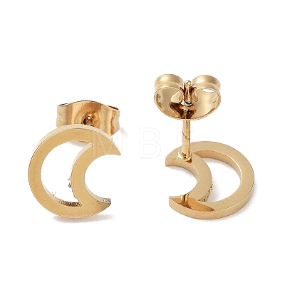 PVD Vacuum Plating 304 Stainless Steel Stud Earrings for Women EJEW-A048-43B-G-1