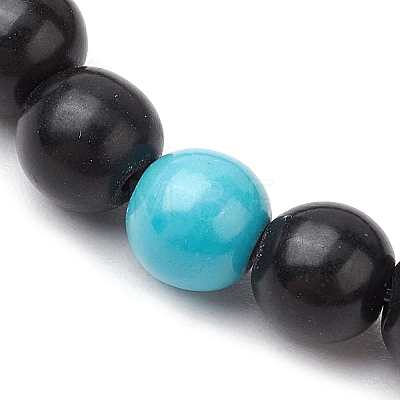 Synthetic Turquoise Beaded Stretch Bracelets for Women Men BJEW-JB11552-01-1