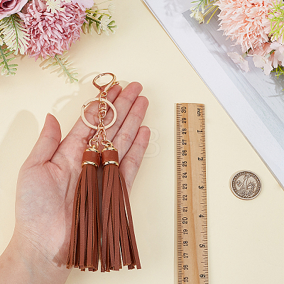 1Pc PU Leather Tassel Keychains KEYC-CL0001-50B-1