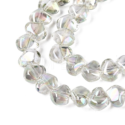 Electroplate Transparent Glass Beads Strands EGLA-Q133-01A-09-1