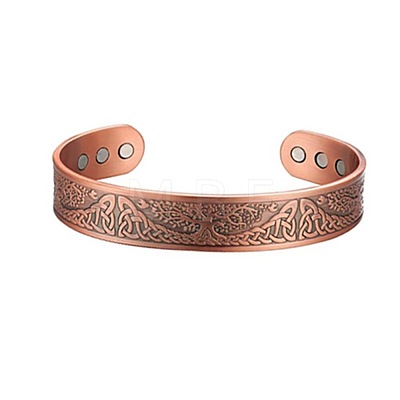 Tree of Life Pattern Alloy Magnetic Cuff Bangles for Men FS-WG37AAB-01-1