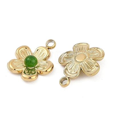 Natural Green Onyx Agate(Dyed & Heated) Flower Charms STAS-I325-143G-02-1