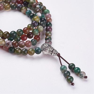 Natural Indian Agate Wrap Bracelets BJEW-JB02890-1