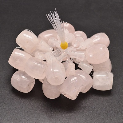 Natural Rose Quartz Gemstone 3-Hole Guru Beads for Buddhist Jewelry Making G-L409A-32-1