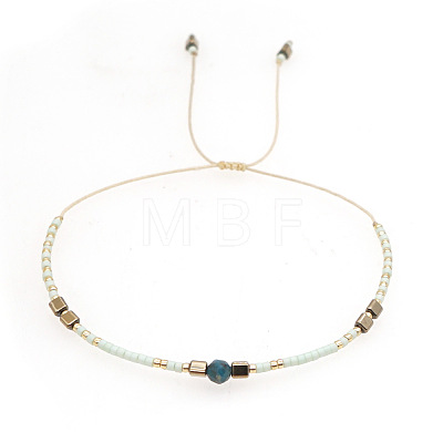Adjustable Glass Seed Bead Braided Bead Bracelets for Women VT9382-45-1