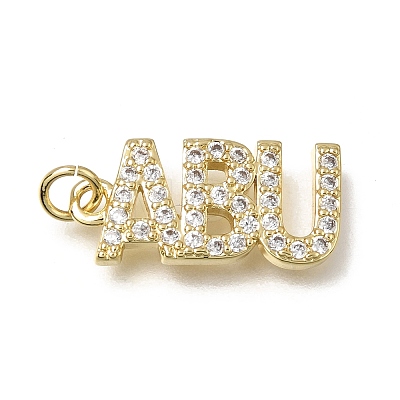 Brass Micro Pave Clear Cubic Zirconia Pendants KK-C262-48G-1