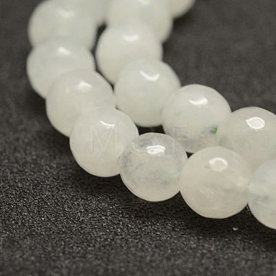 Faceted Natural White Jade Beads Strands G-F448-8mm-1