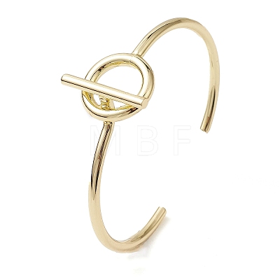 Ring Shape Brass Cuff Bangles BJEW-D039-41G-1