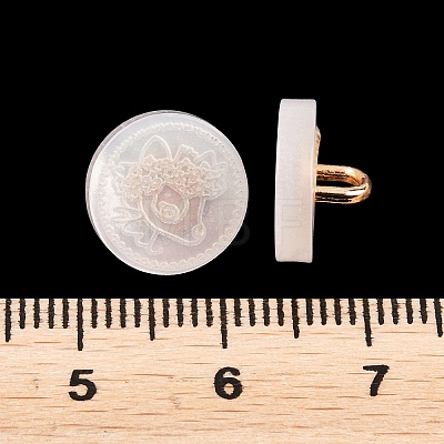 1-Hole Resin Alloy Shank Buttons FIND-B065-03G-12-1