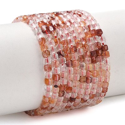 Natural Hematoid Quartz/Ferruginous Quartz Beads Strands G-Z161-B01-3x3mm-1