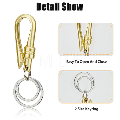 HOBBIESAY 3Pcs 3 Colors Alloy Heavy Duty Keychains with 2 Detachable Key Rings FIND-HY0002-93-1