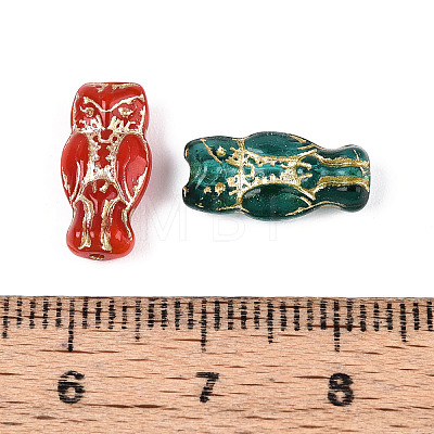 Owl Glass Beads GLAA-T025-33M-1