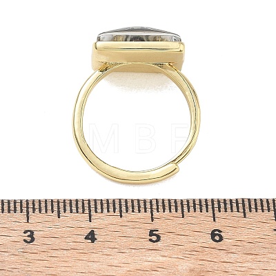Brass Epoxy Cuff Open Rings for Women RJEW-K264-17G-01-1