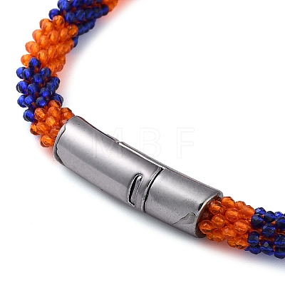 Glass Crochet Beaded Necklace NJEW-Z029-04B-1