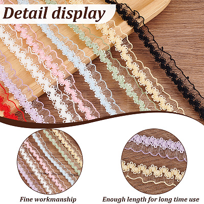 32 Yards 8 Colors Nylon Crown Elastic Lace Ribbon OCOR-GO0001-25-1