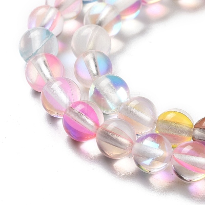 Synthetic Moonstone Beads Strands G-P528-J01-07-1