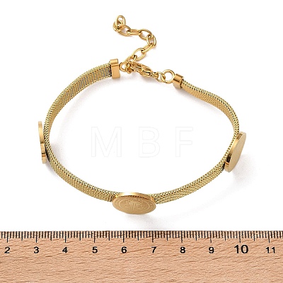 304 Stainless Steel Watch Band Chain Bracelets for Women BJEW-G770-01A-G-1
