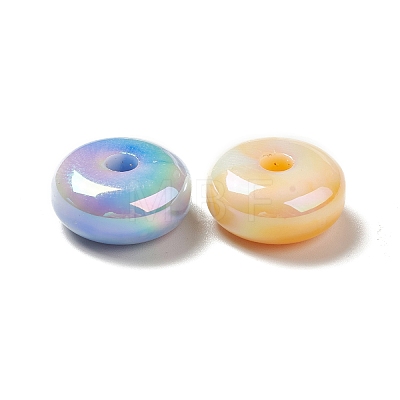 UV Plating Opaque Rainbow Iridescent Acrylic Beads PACR-D069-10-1