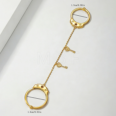 Brass Micro Pave Cubic Zirconia Double Finger Rings for Women LN2466-1-1