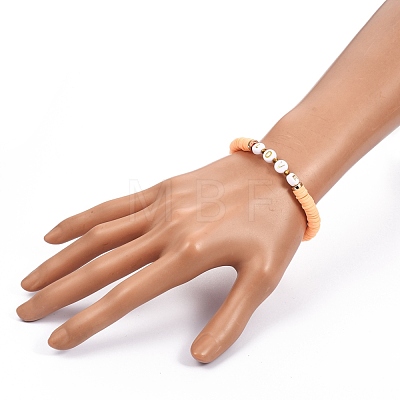 Handmade Polymer Clay Heishi Beads Stretch Bracelets BJEW-JB05306-01-1
