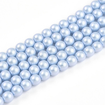 Baking Painted Pearlized Glass Pearl Bead Strands HY-N002-4mm-C04-1