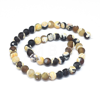 Natural Fire Crackle Agate Bead Strands G-E393-8mm-08H-1