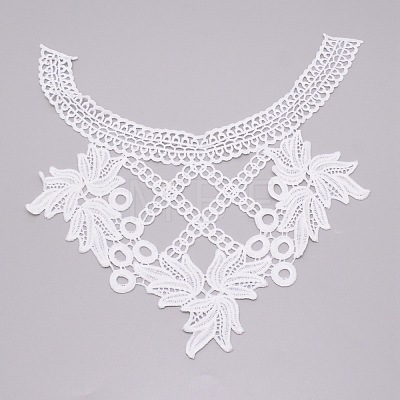 Milk Silk Embroidered Floral Lace Collar DIY-WH0260-10A-1