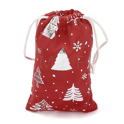 Silver Stamping Christmas Velvet Storage Bags ABAG-Q053-01A-02C-1