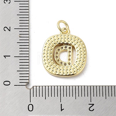 Rack Plating Brass Micro Pave Clear Cubic Zirconia Pendants KK-E102-33G-D-1