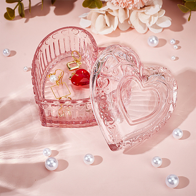 Heart Shaped Glass Jewelry Storage Boxes DIY-WH0899-48A-1