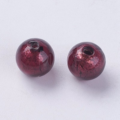 Handmade Silver Foil Lampwork Beads LAMP-J089-P05-1