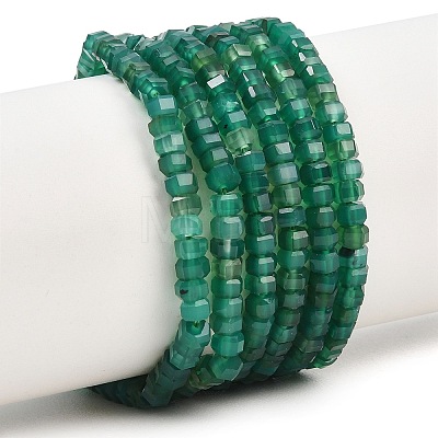 Natural Green Onyx Agate Beads Strands G-G345-C35-2x4mm-1