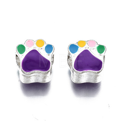 Alloy Enamel European Beads ENAM-N052-24G-1