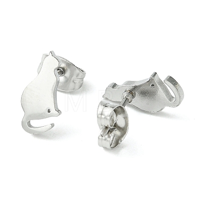 Cute Little Animal Theme 304 Stainless Steel Stud Earrings EJEW-B041-02C-P-1