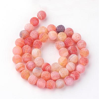 Natural Fire Crackle Agate Bead Strands G-S216-6mm-08-1