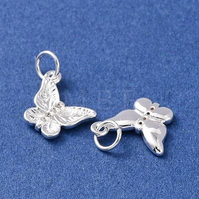 Brass Micro Pave Cubic Zirconia Pendants KK-C143-36B-S-1