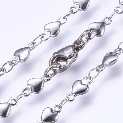 Non-Tarnish 304 Stainless Steel Chain Necklaces STAS-P164-10P-1