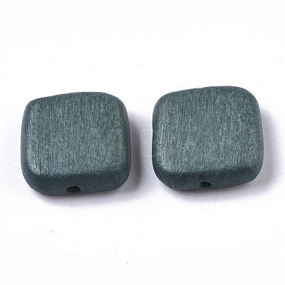 Painted Natural Wood Beads WOOD-R265-10B-1