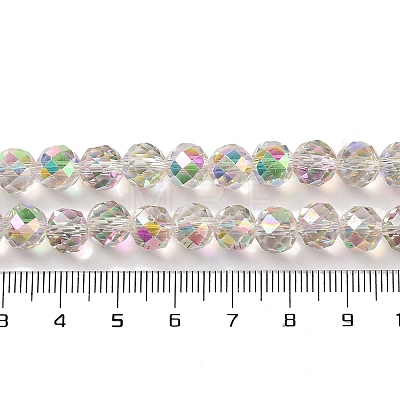 Half Rainbow Plated Electroplate Beads Strands EGLA-H104-08A-HR02-1
