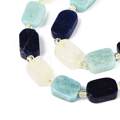 Natural Sodalite & Flower Amazonite & Lemon Quartz Beads Strands G-N358-02A-07-1