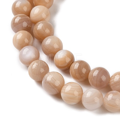 Natural Pink Shell Beads Strands SHEL-D002-A01-6mm-1